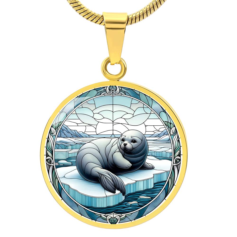 The Iceberg Seal Circle Pendant Necklace