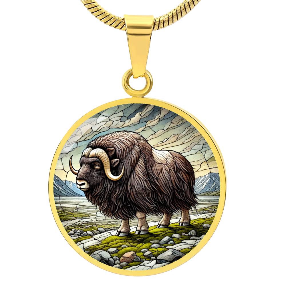 The Musk Ox Circle Pendant Necklace