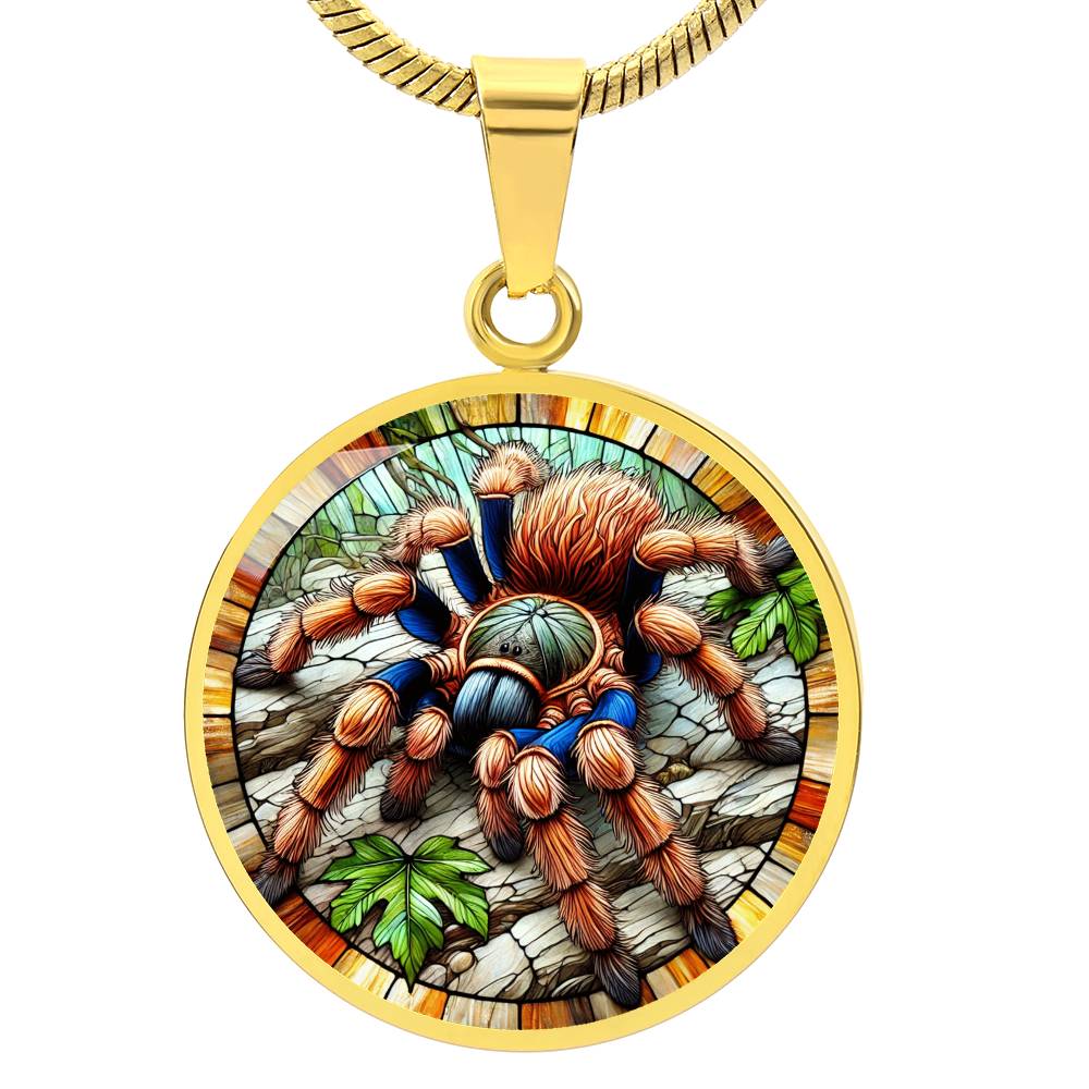 The Tarantula Spider Circle Pendant Necklace