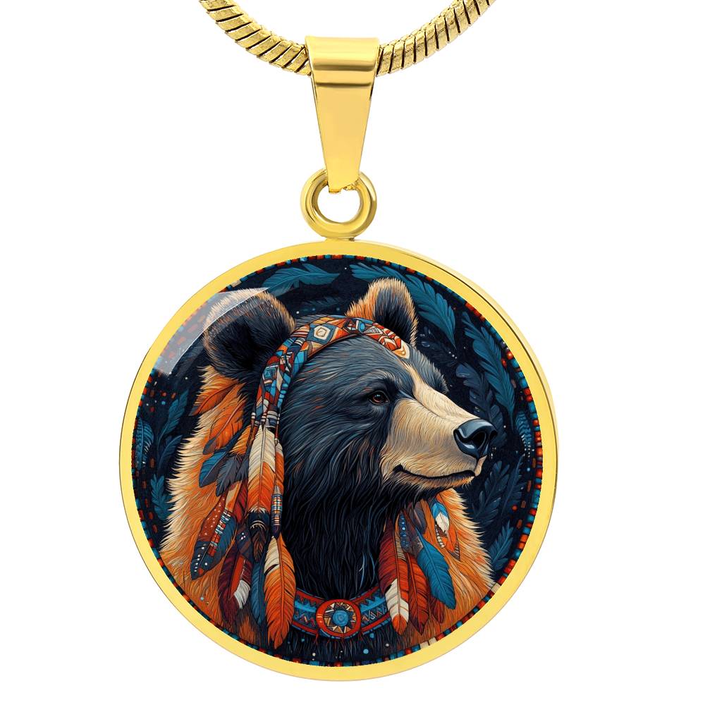 The Chief Bear Circle Pendant Necklace