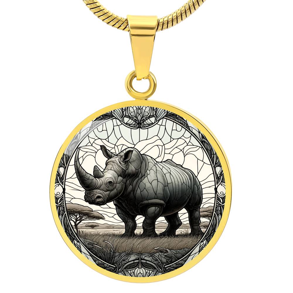 The Rhinoceros Circle Pendant Necklace