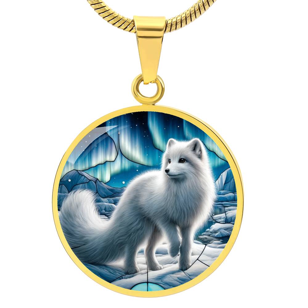 The Arctic Fox Aurora Circle Pendant Necklace