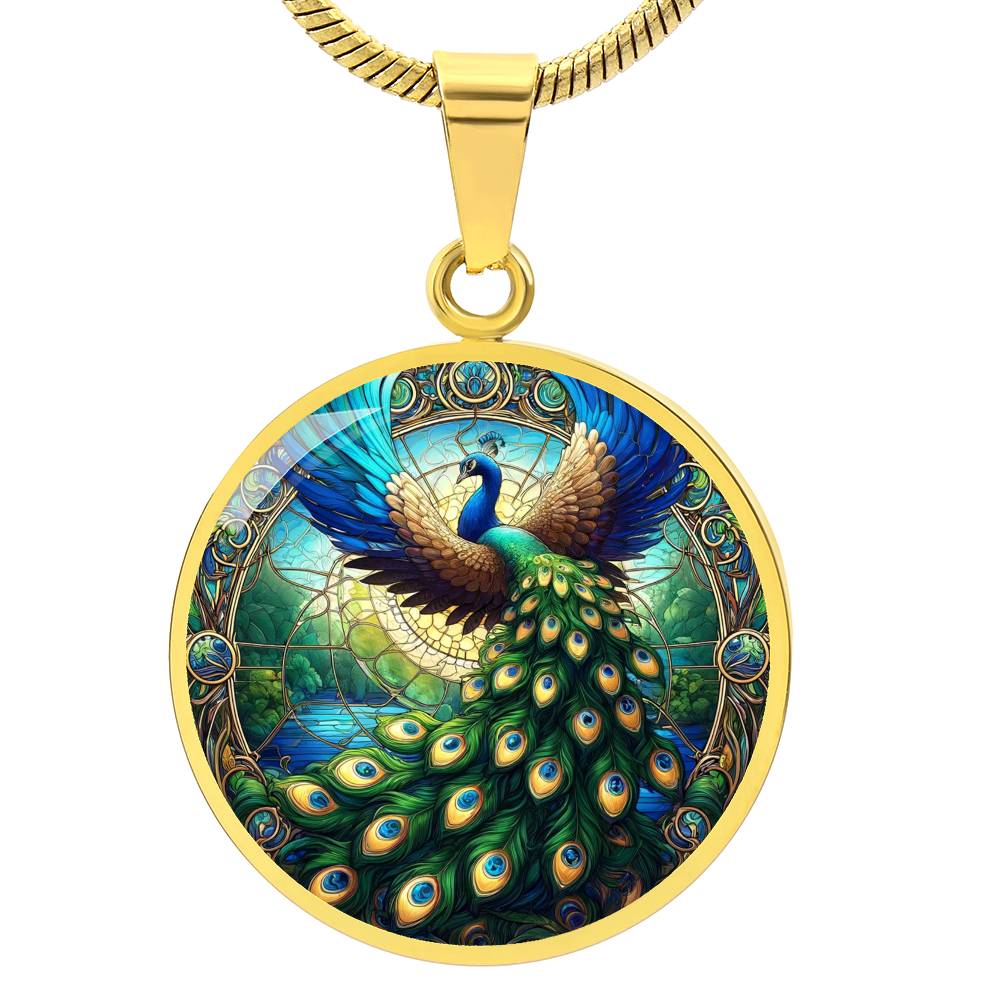 The Peacock Circle Pendant Necklace