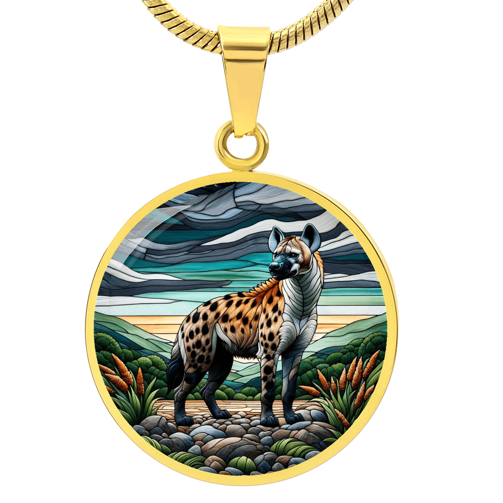 The Majestic Hyena Circle Pendant Necklace