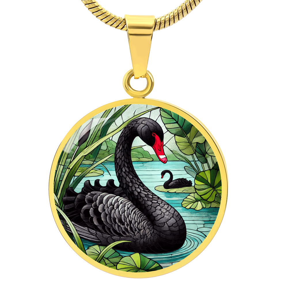 The Black Swan Circle Pendant Necklace