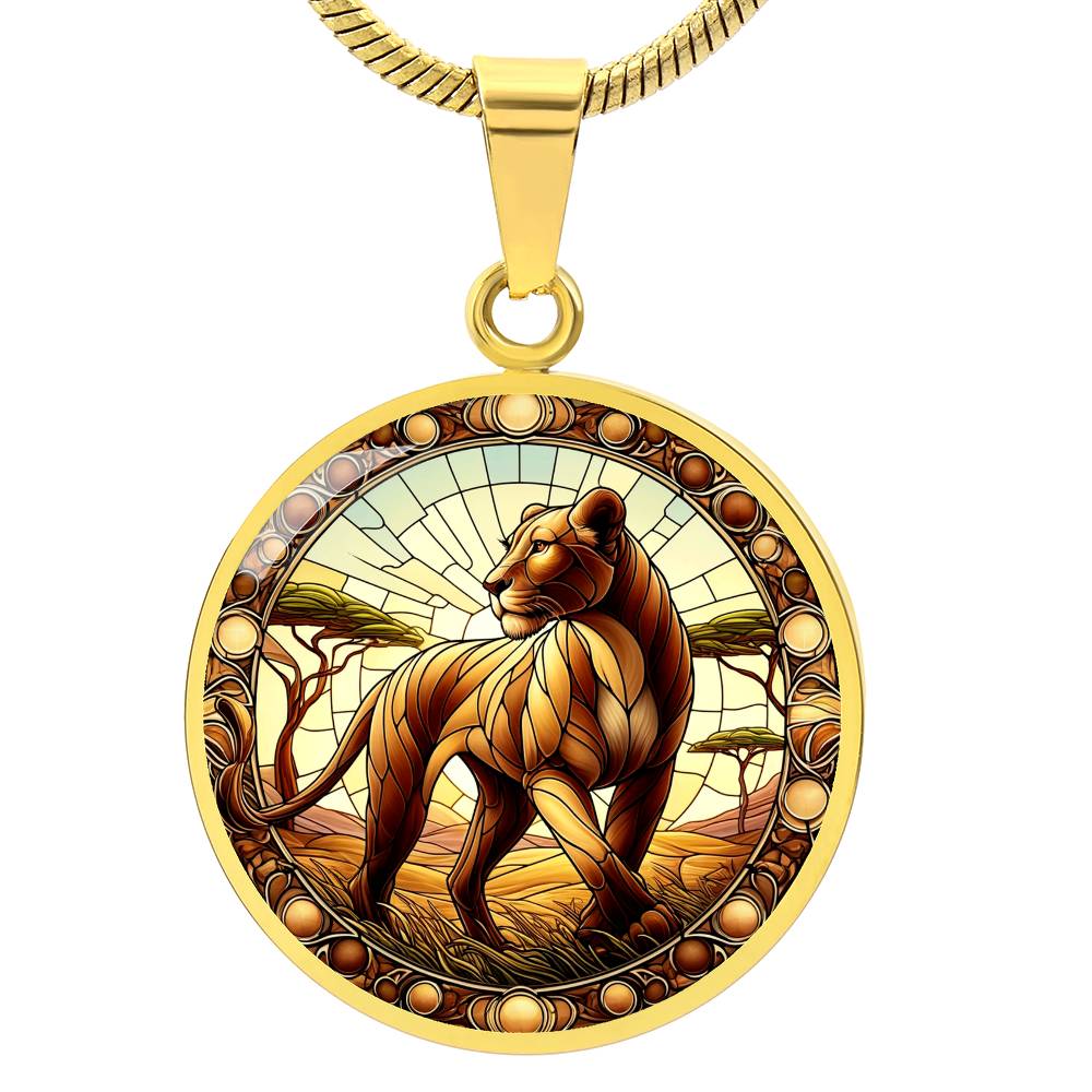 The Lioness Circle Pendant Necklace