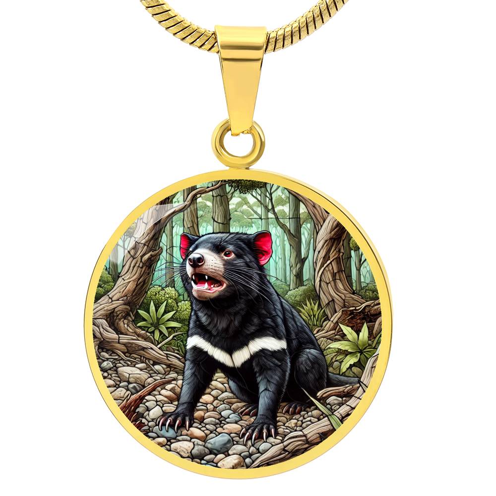 The Tasmanian Devil Circle Pendant Necklace