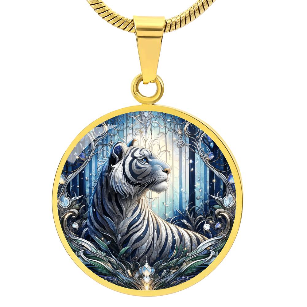 The Celestial Tiger Circle Pendant Necklace