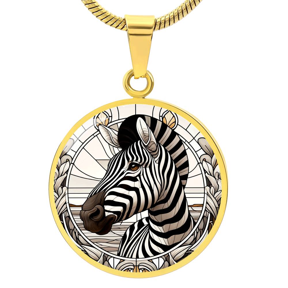 The Zebra Circle Pendant Necklace