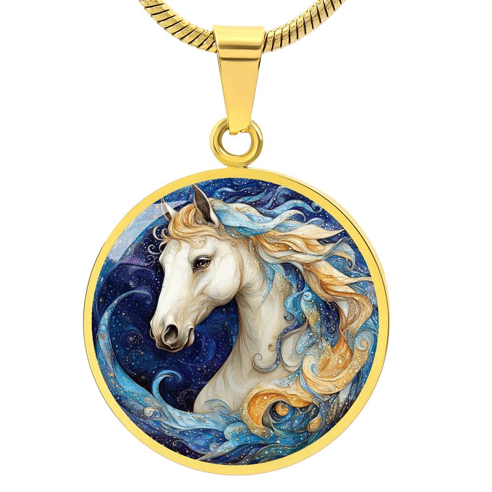 The Mystic Horse Circle Pendant Necklace