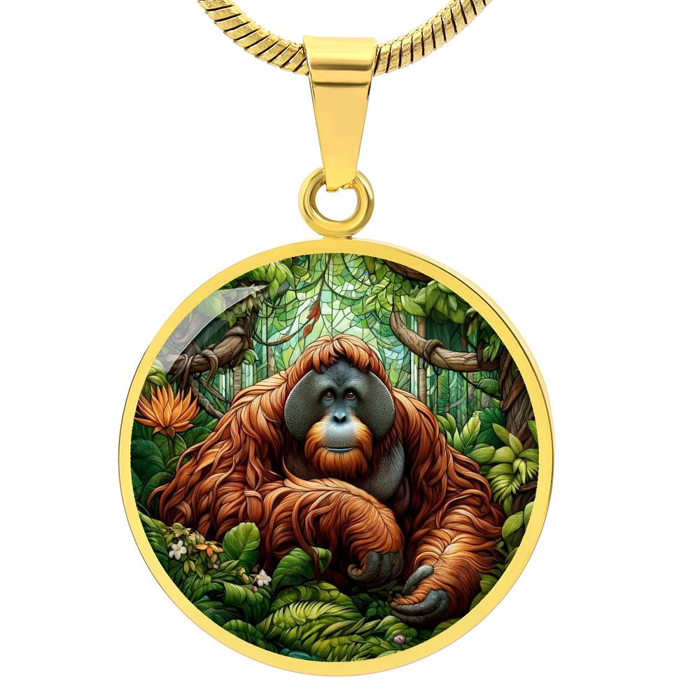 The Orangutan Circle Pendant Necklace