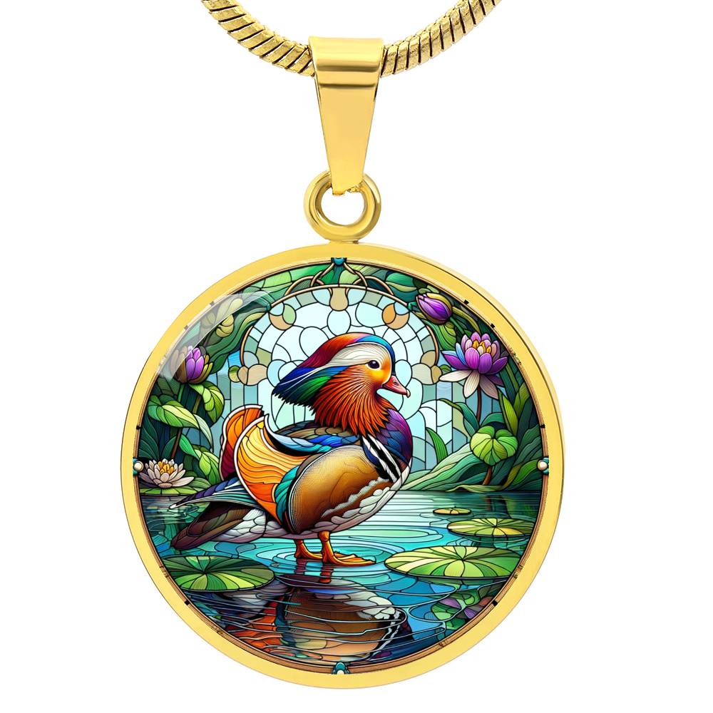 The Mandarin Duck Circle Pendant Necklace