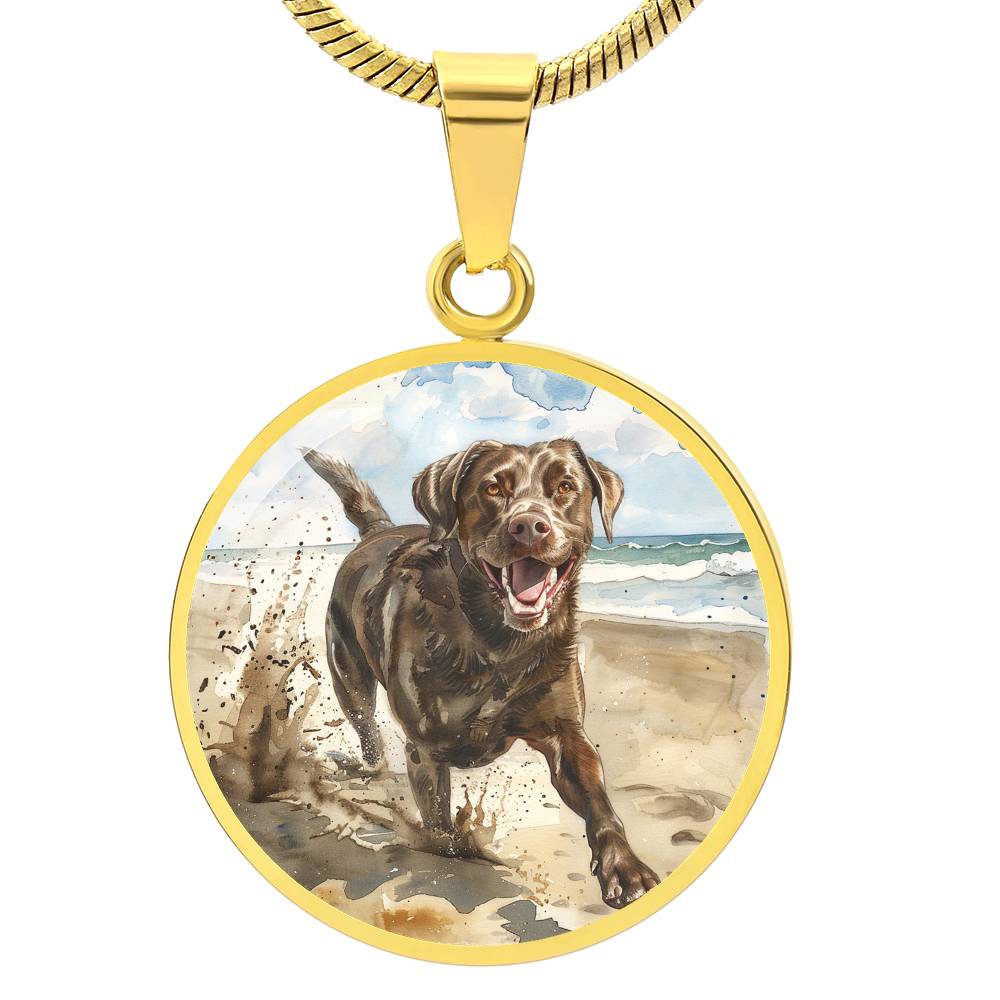 The Beach Labrador Pendant Necklace