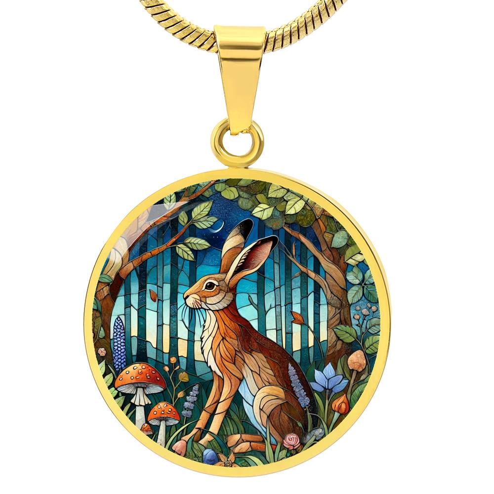 The Woodlands Hare Circle Pendant Necklace