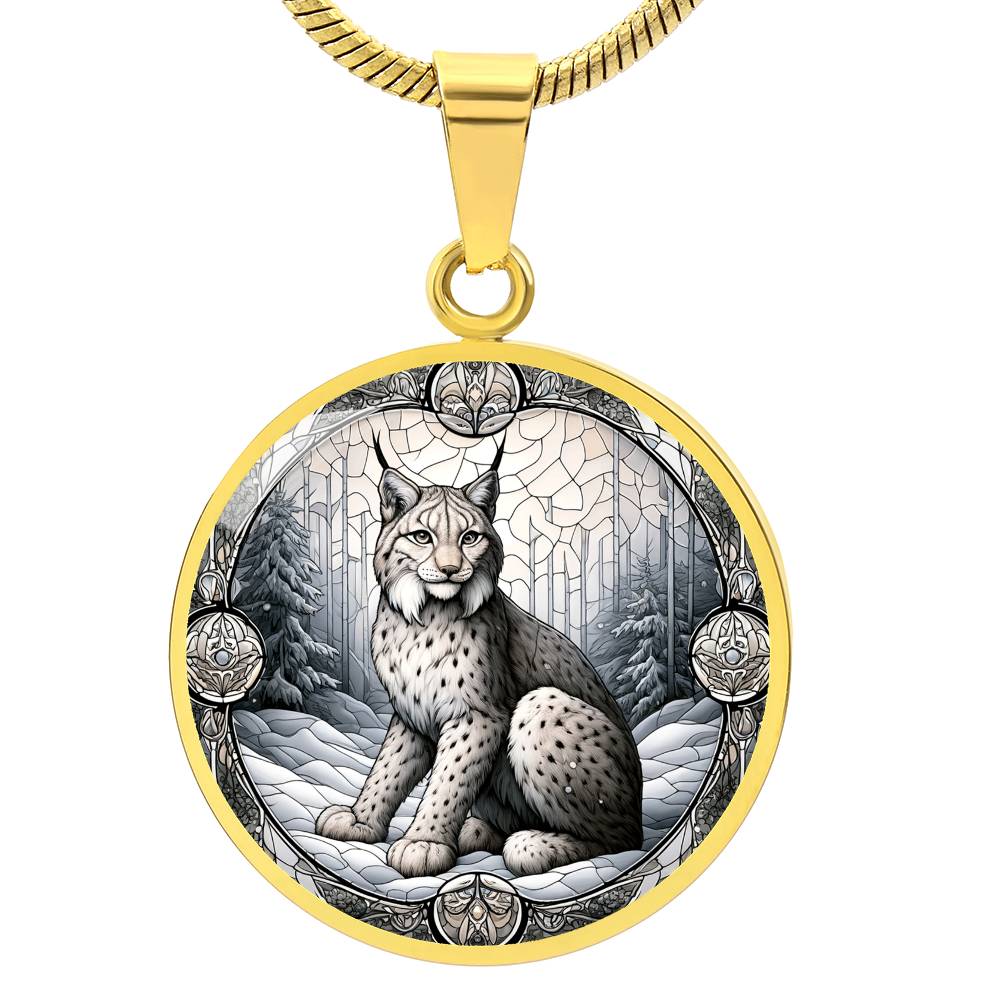 The Lynx Circle Pendant Necklace