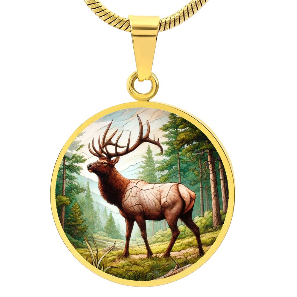 The Elk Circle Pendant Necklace