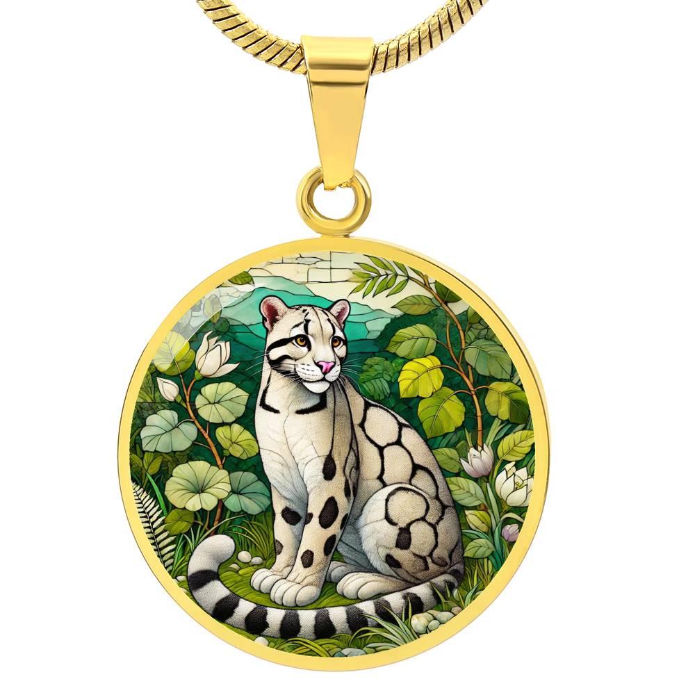 The Clouded Leopard Circle Pendant Necklace