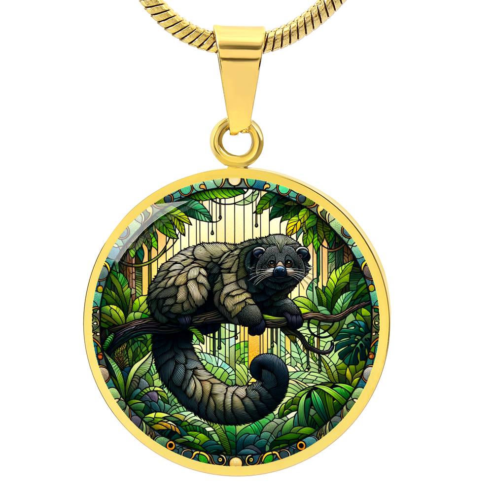 The Binturong Bearcat Circle Pendant Necklace