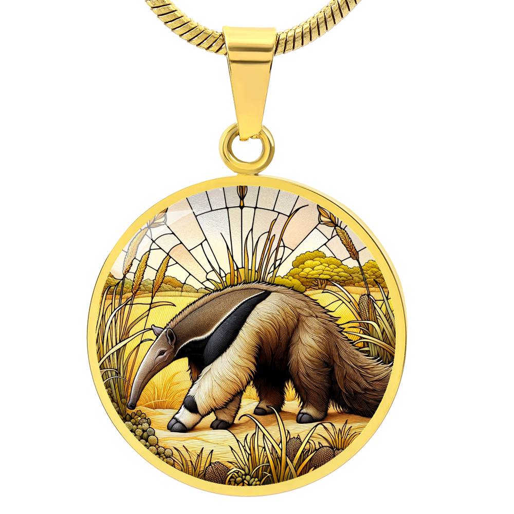 The Giant Anteater Circle Pendant Necklace