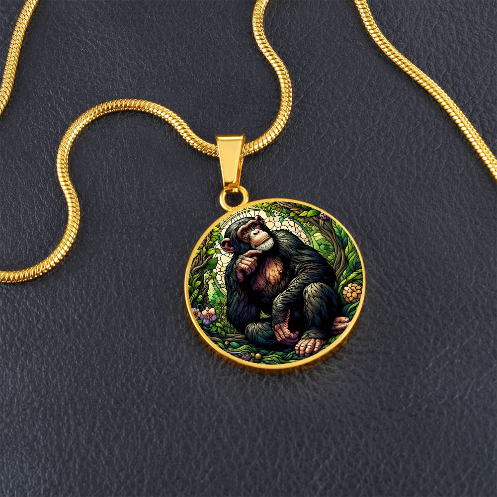 The Chimpanzee Circle Pendant Necklace