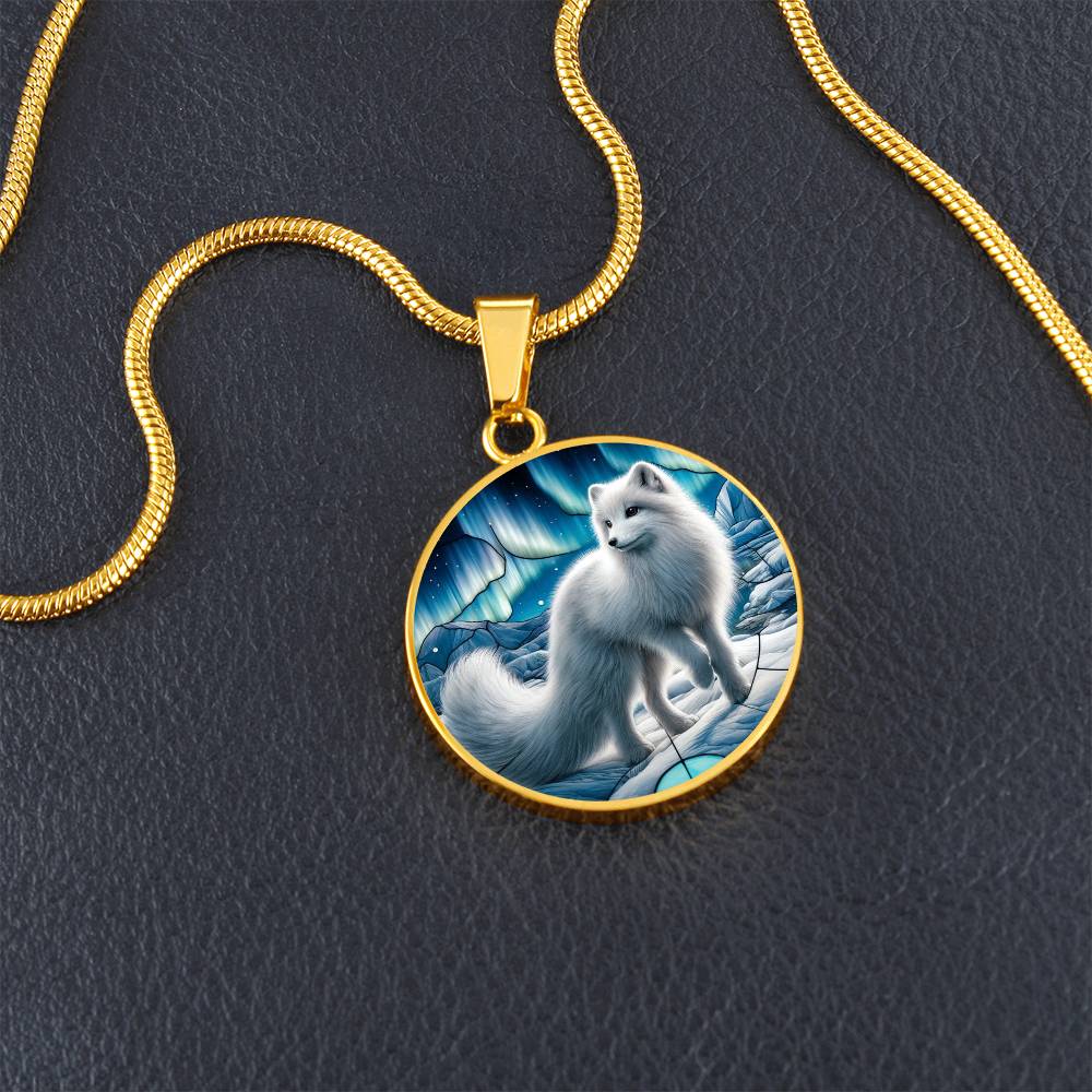 The Arctic Fox Aurora Circle Pendant Necklace