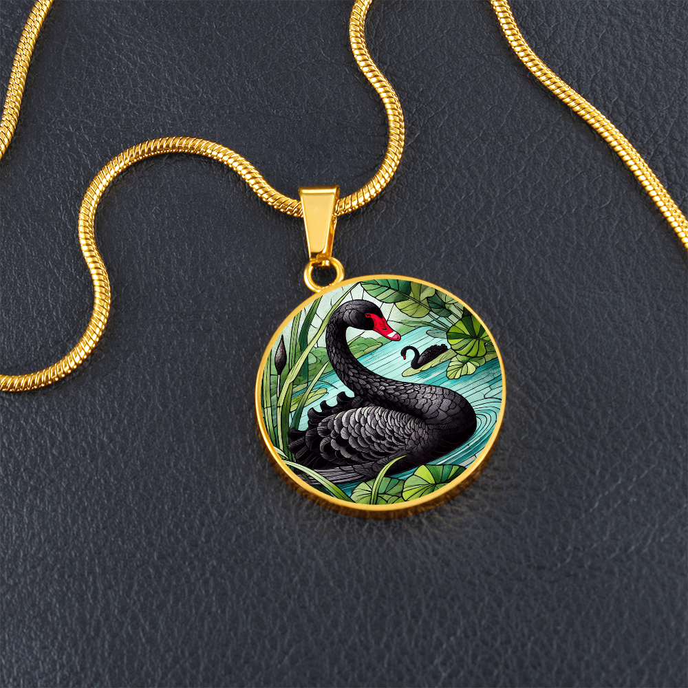 The Black Swan Circle Pendant Necklace