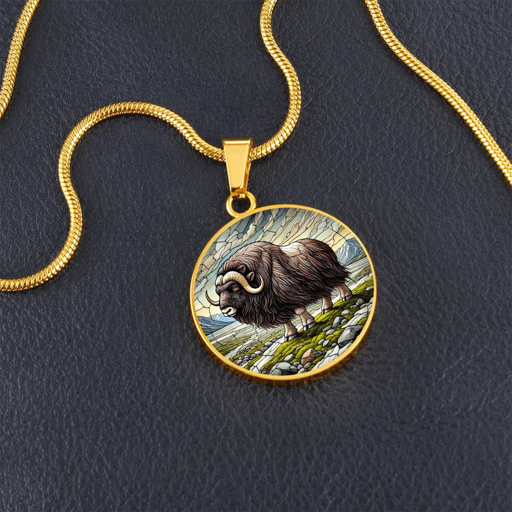 The Musk Ox Circle Pendant Necklace