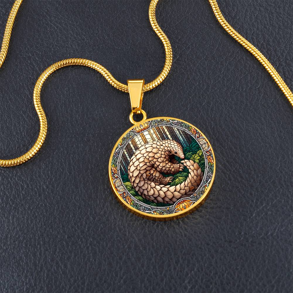 The Pangolin Circle Pendant Necklace