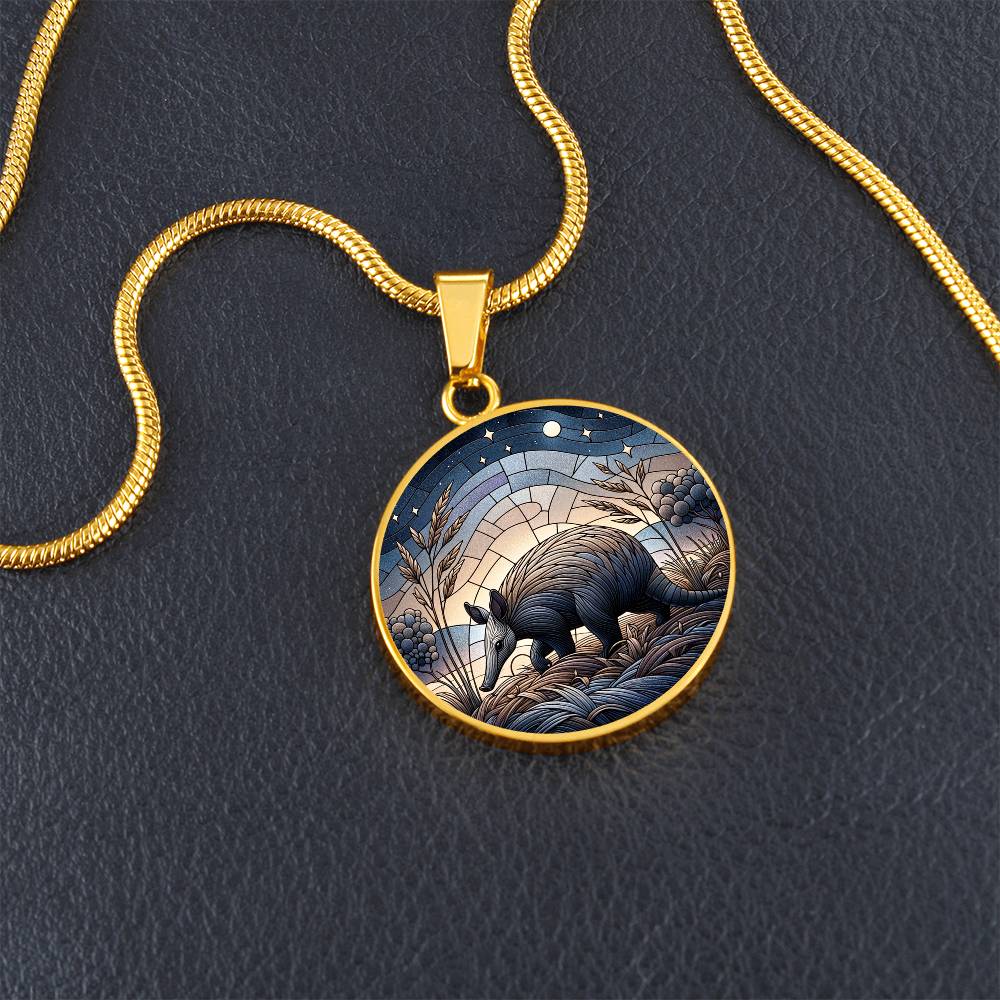 The Nocturnal Aardvark Circle Pendant Necklace