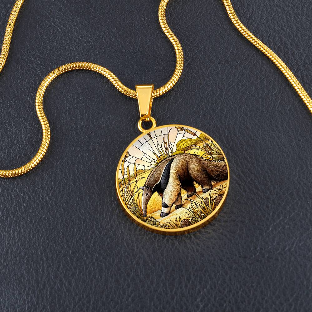 The Giant Anteater Circle Pendant Necklace