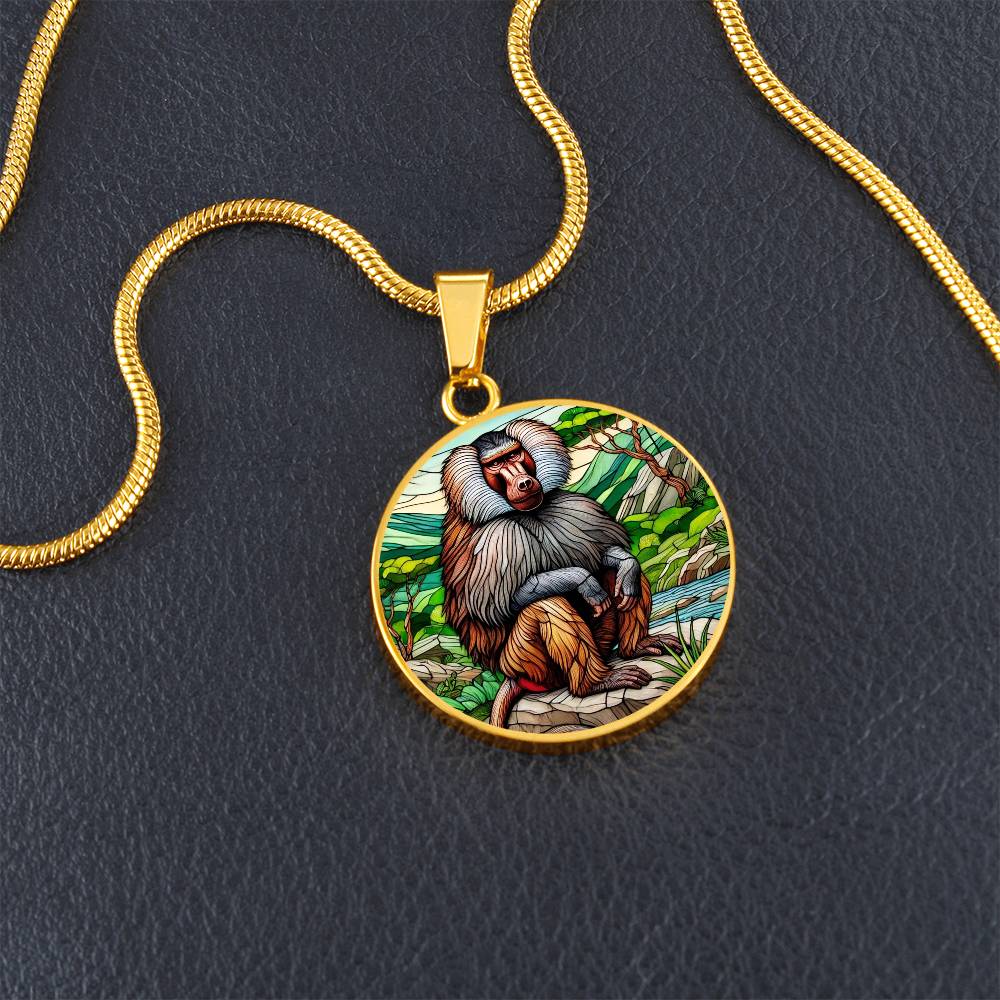 The Baboon Circle Pendant Necklace