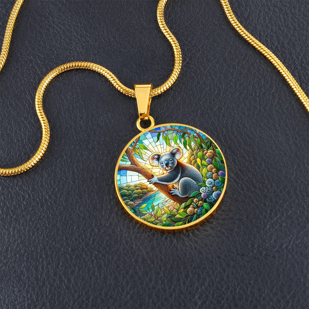 The Koala Circle Pendant Necklace