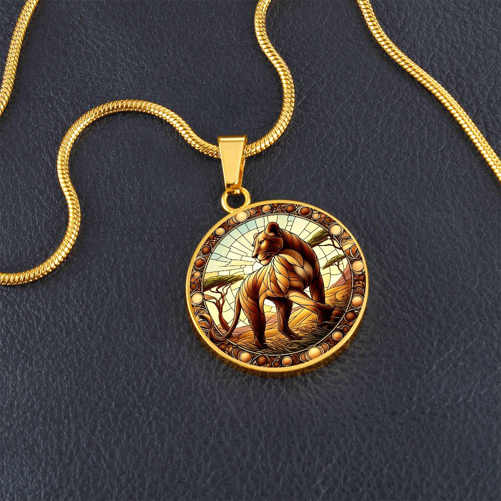 The Lioness Circle Pendant Necklace