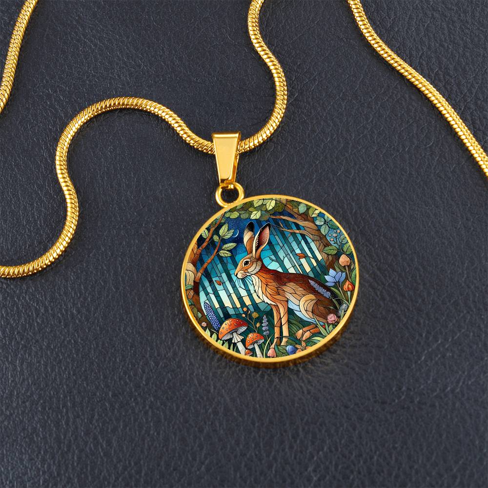 The Woodlands Hare Circle Pendant Necklace