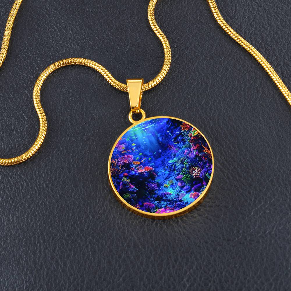 The Night Reef Circle Pendant Necklace