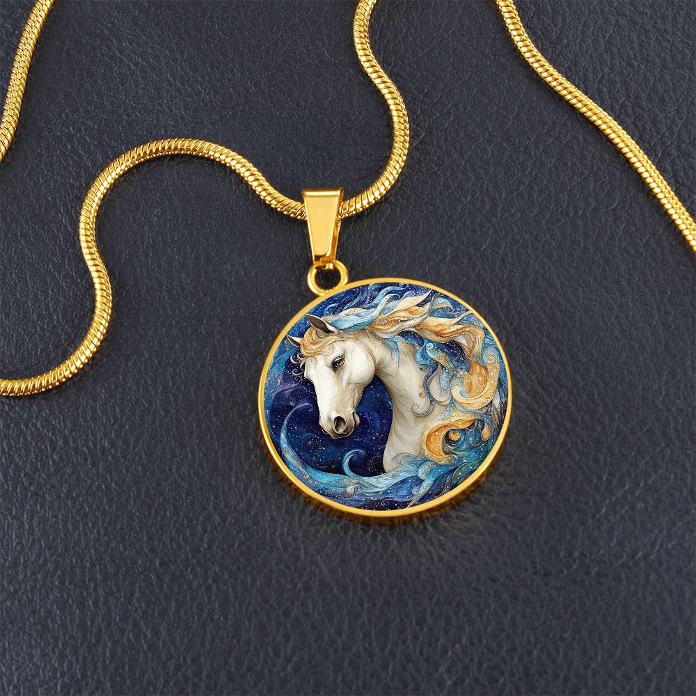 The Mystic Horse Circle Pendant Necklace