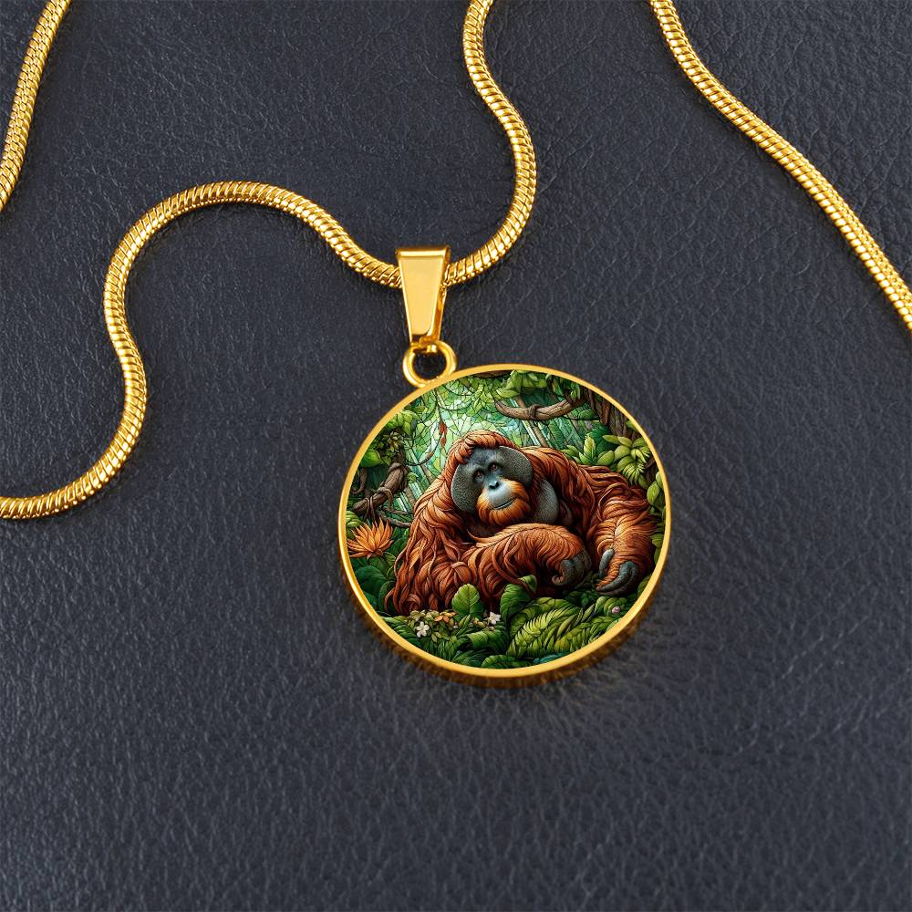 The Orangutan Circle Pendant Necklace