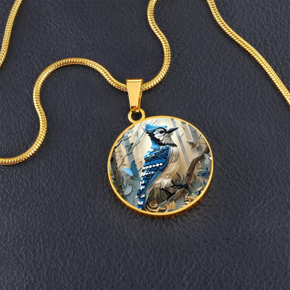 The Blue Jay Circle Pendant Necklace