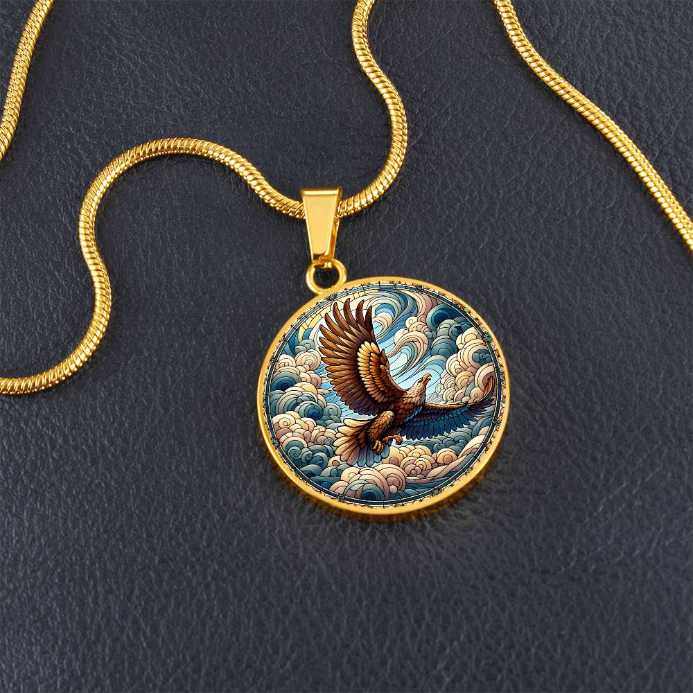 The Majestic Eagle Circle Pendant Necklace