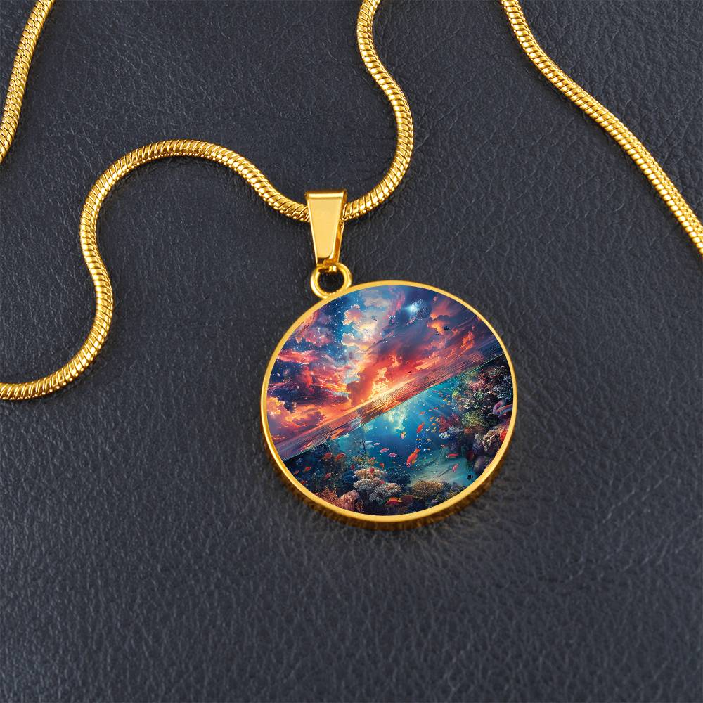 The Celestial Reef Circle Pendant Necklace