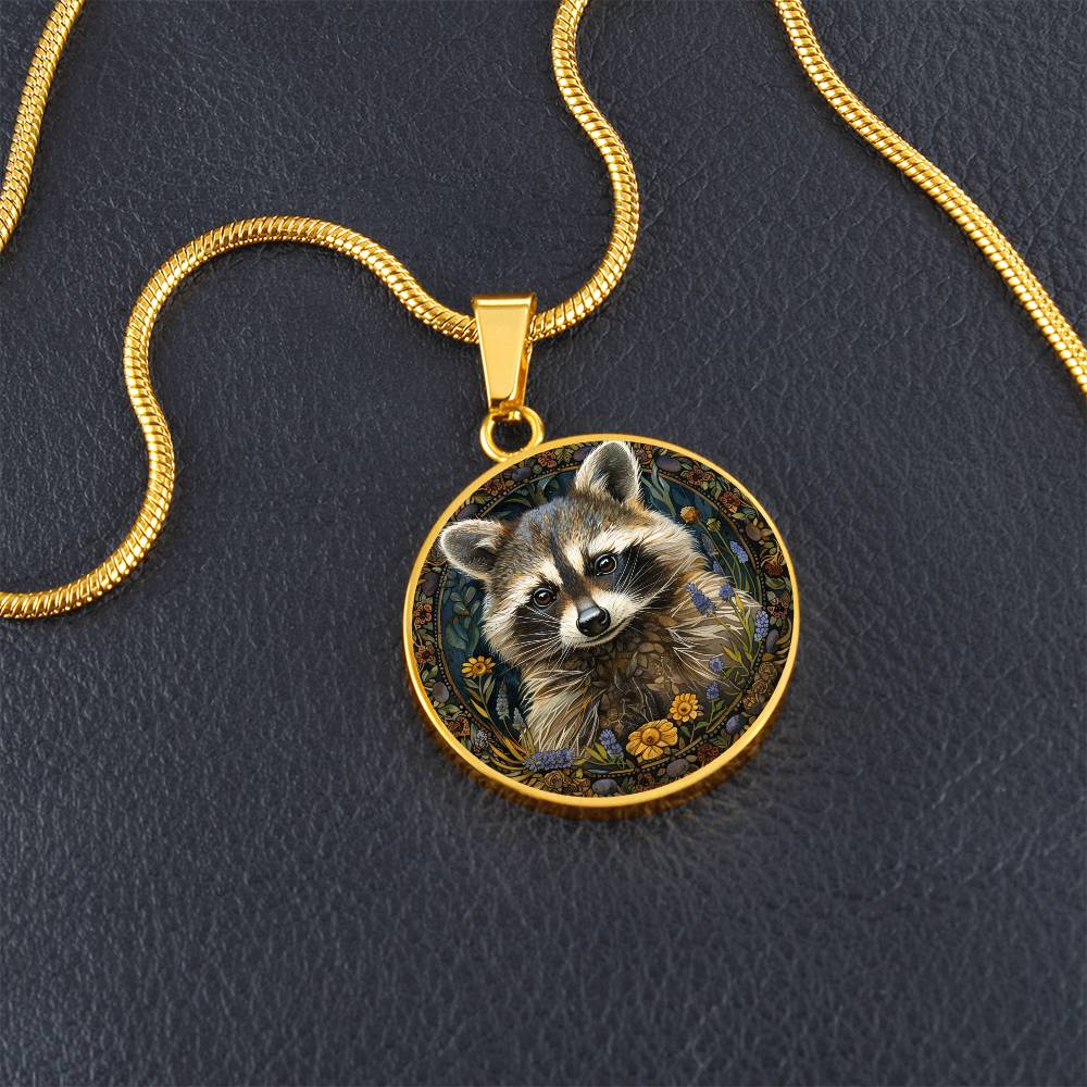 The Wildflowers Raccoon Circle Pendant Necklace