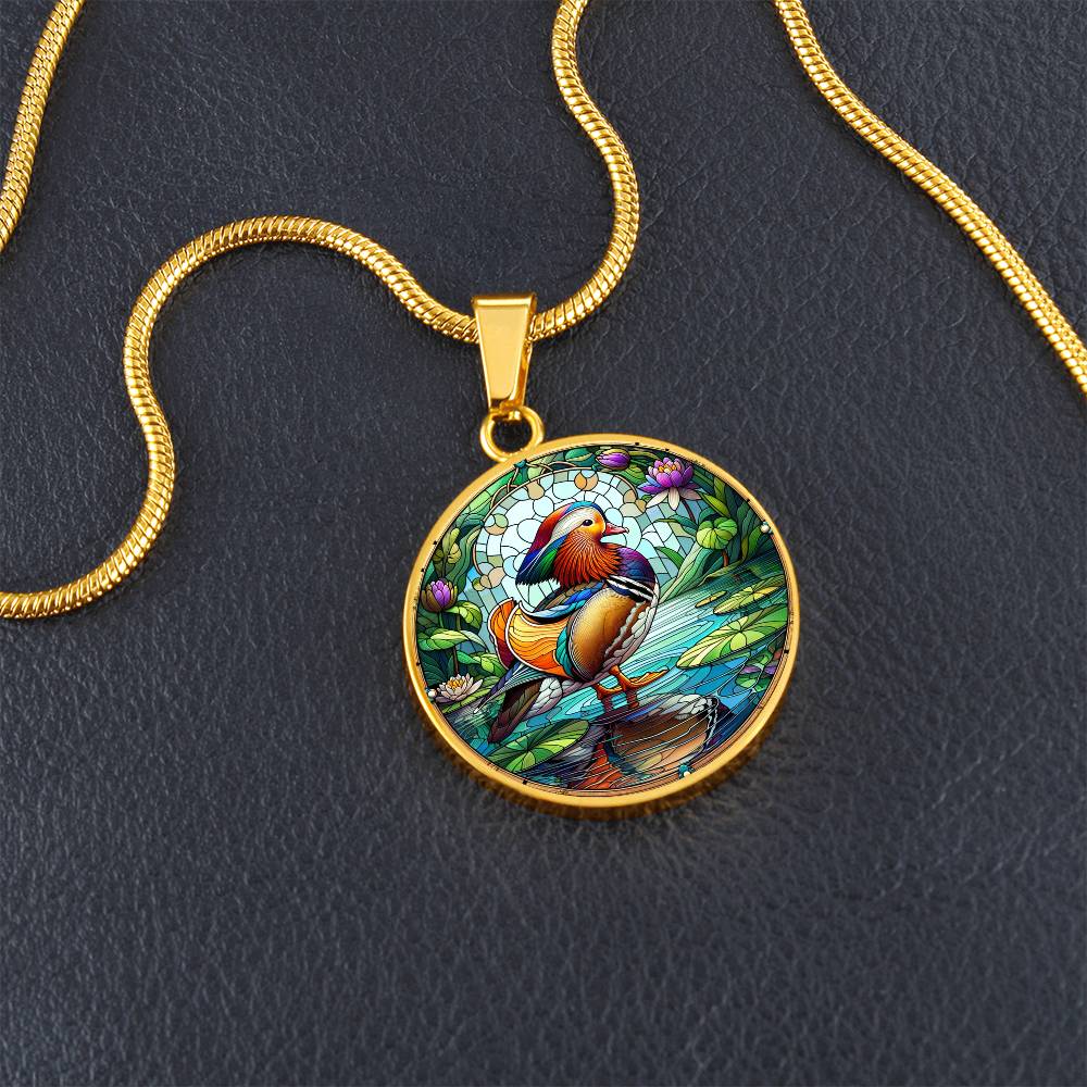 The Mandarin Duck Circle Pendant Necklace