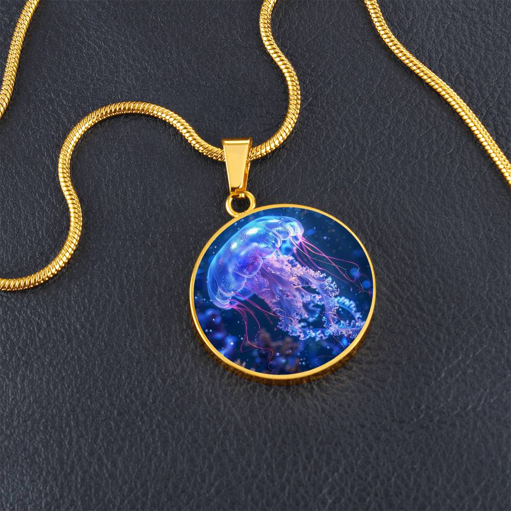 The Luminous Jellyfish Circle Pendant Necklace