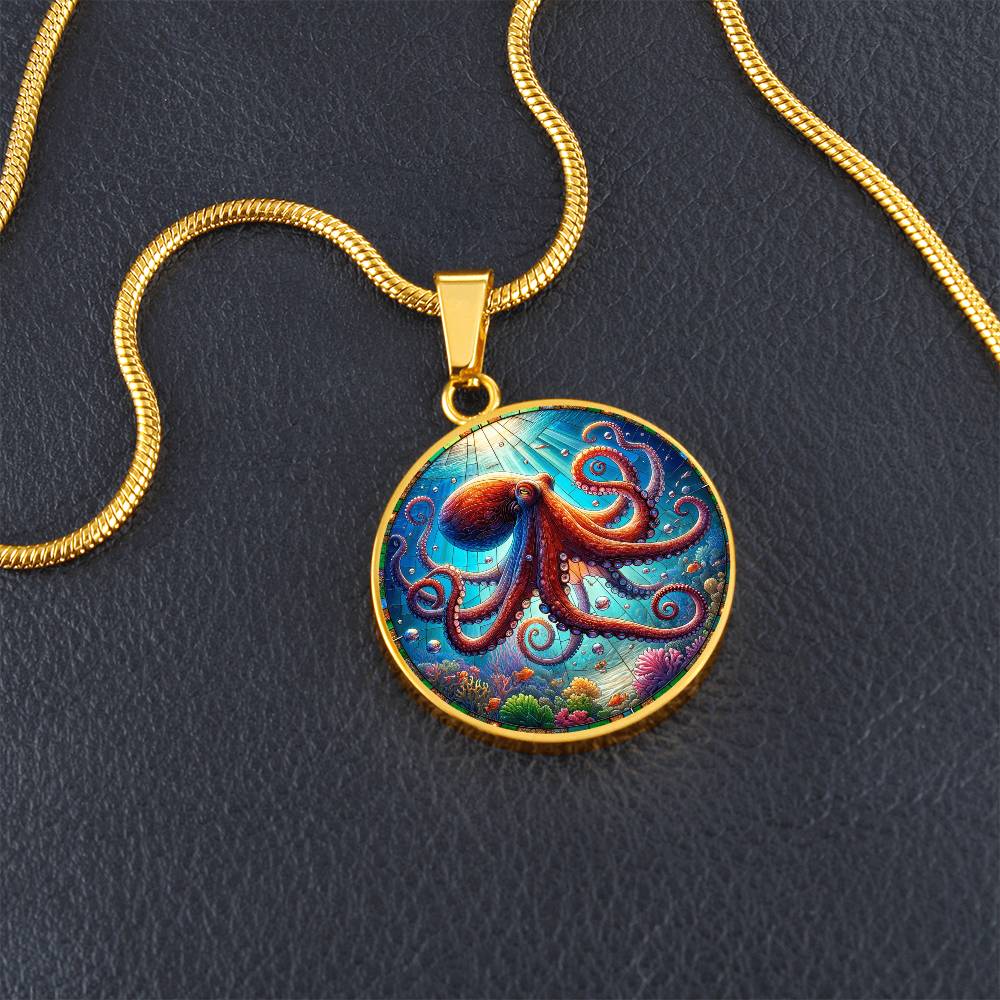 The Octopus Circle Pendant Necklace