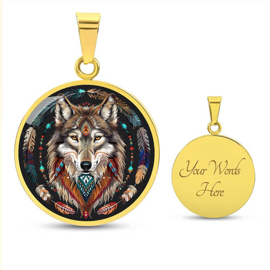 Tribal Wolf Pendant Necklace: Guardian of Strength and Spirit