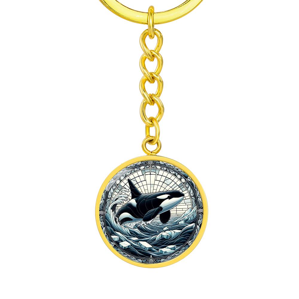 The Orca Circle Pendant Keychain