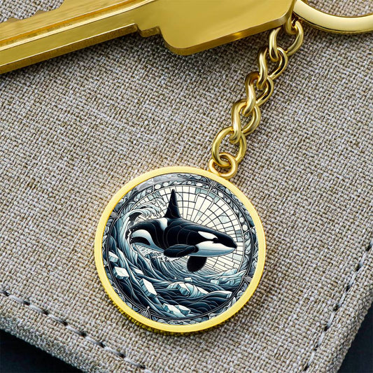 The Orca Circle Pendant Keychain