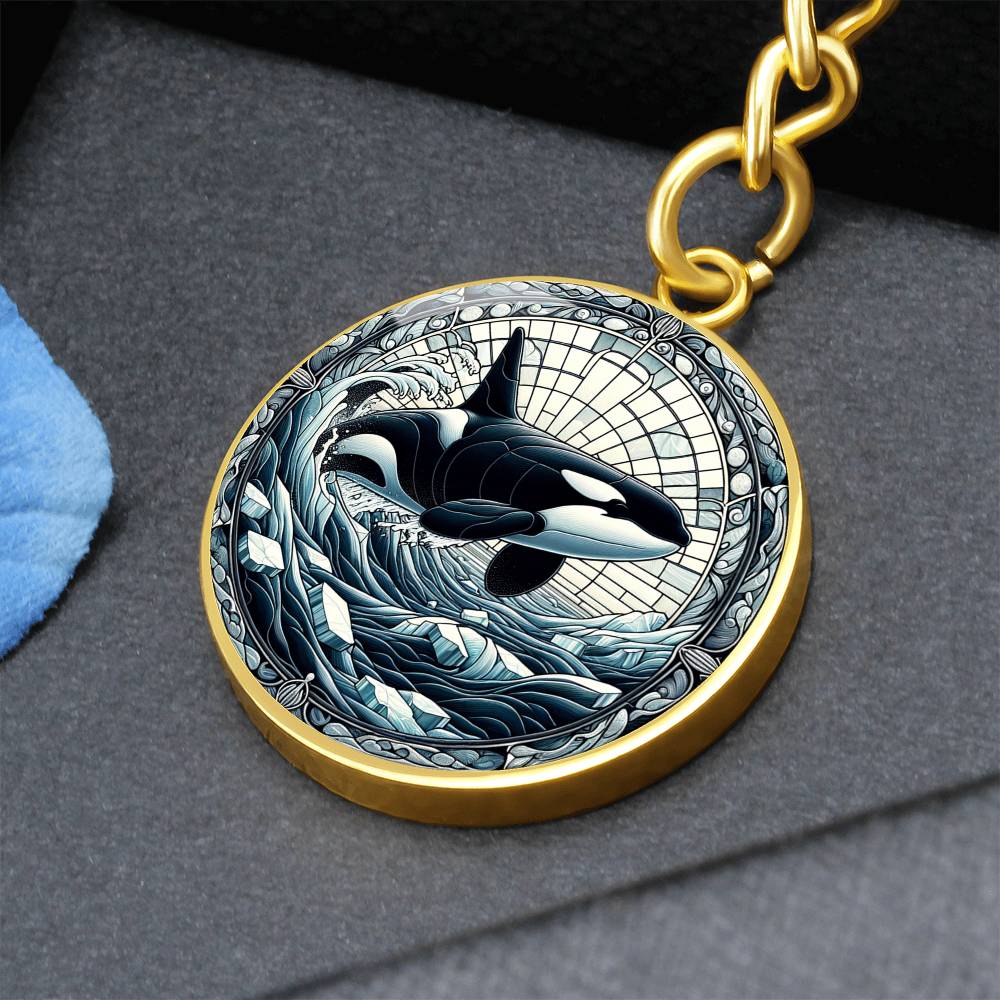 The Orca Circle Pendant Keychain