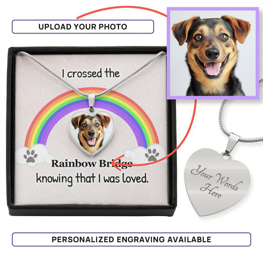 Best Friend Memorial Personalized Heart Rainbow Card Necklace