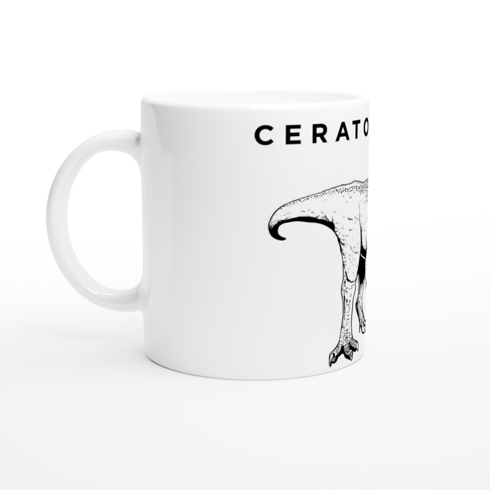 Ceratosaurus Dinosaur White Ceramic Mug